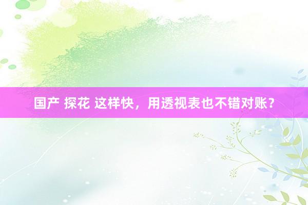 国产 探花 这样快，用透视表也不错对账？