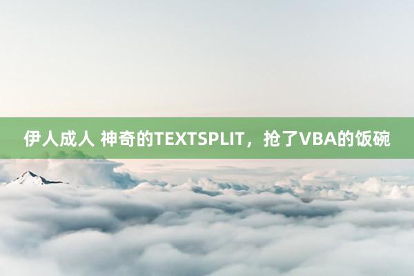 伊人成人 神奇的TEXTSPLIT，抢了VBA的饭碗